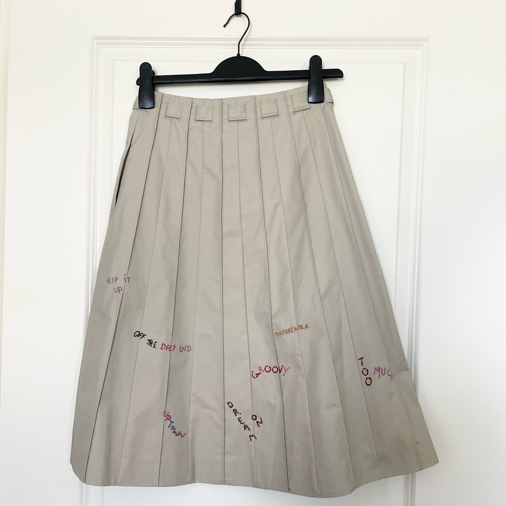 COACH embroidered trench panel pleated skirt 00 - Picture 6 of 8